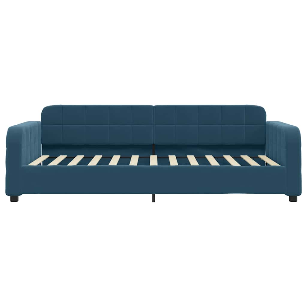 Lit de jour avec matelas bleu 100x200 cm velours - XIOS