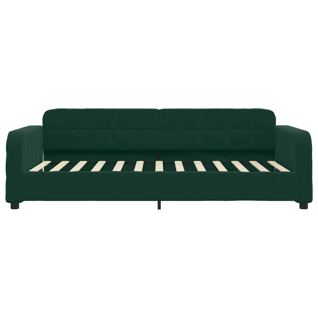Lit de jour avec matelas vert foncé 100x200 cm velours - XIOS