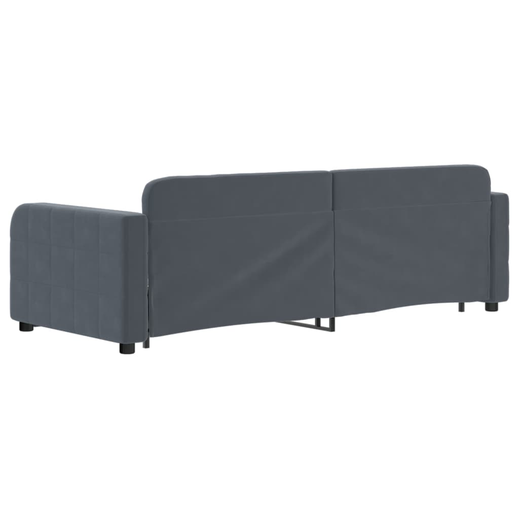 Lit de jour avec gigogne sans matelas gris foncé 80x200 cm - XIOS