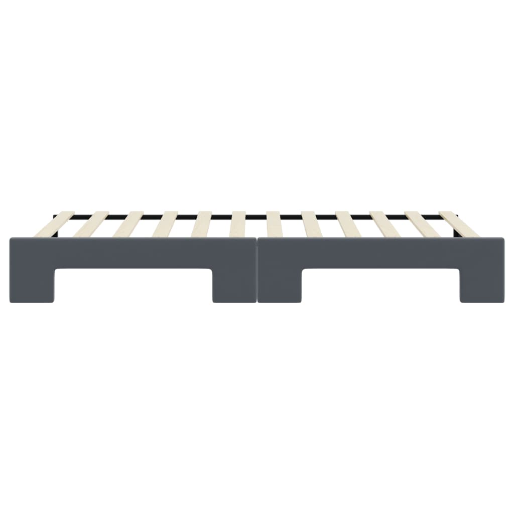 Lit de jour avec gigogne sans matelas gris foncé 80x200 cm - XIOS