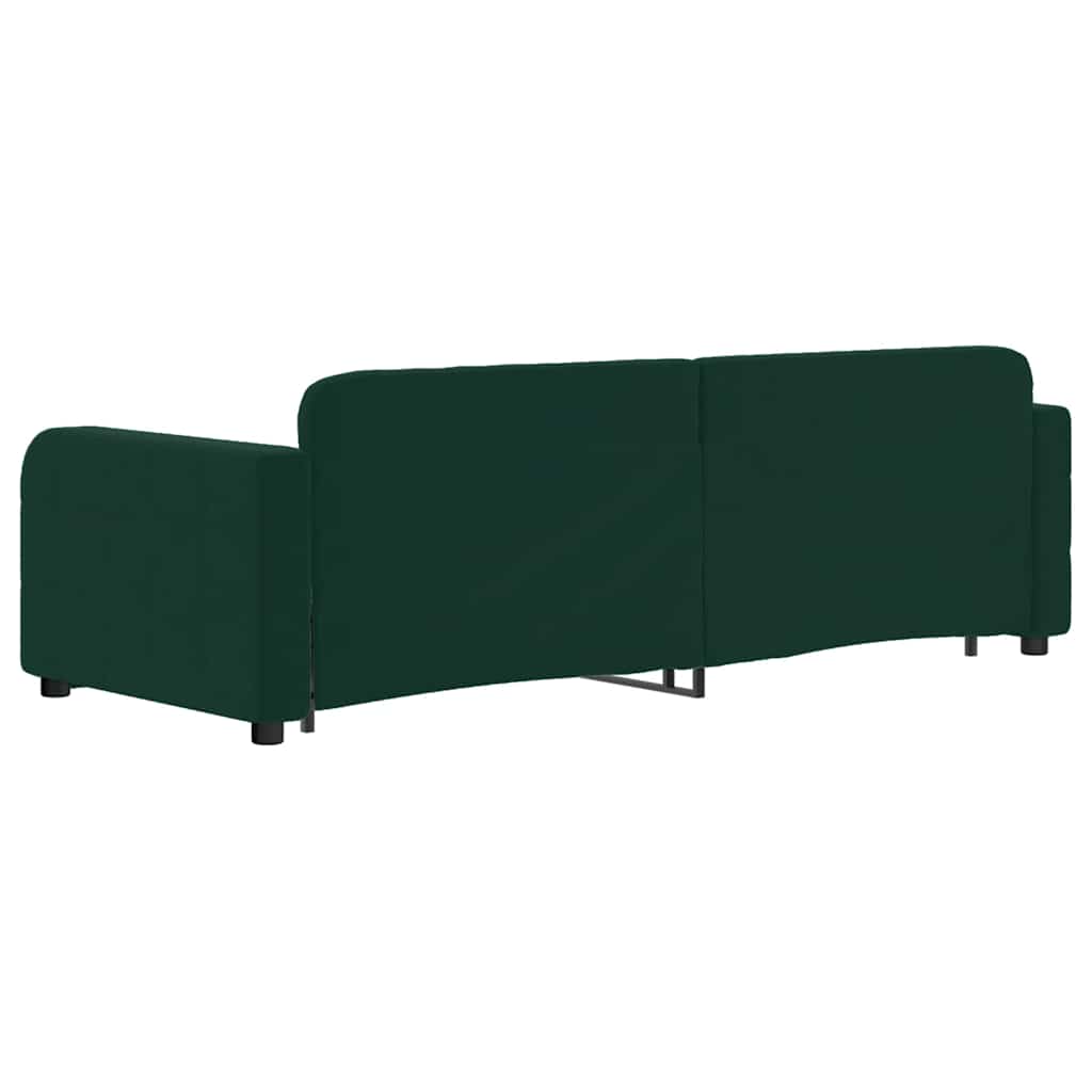 Lit de jour avec gigogne sans matelas vert foncé 80x200 cm