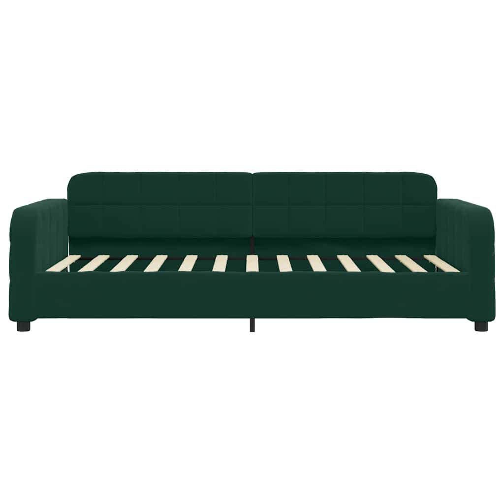 Lit de jour avec gigogne sans matelas vert foncé 80x200 cm