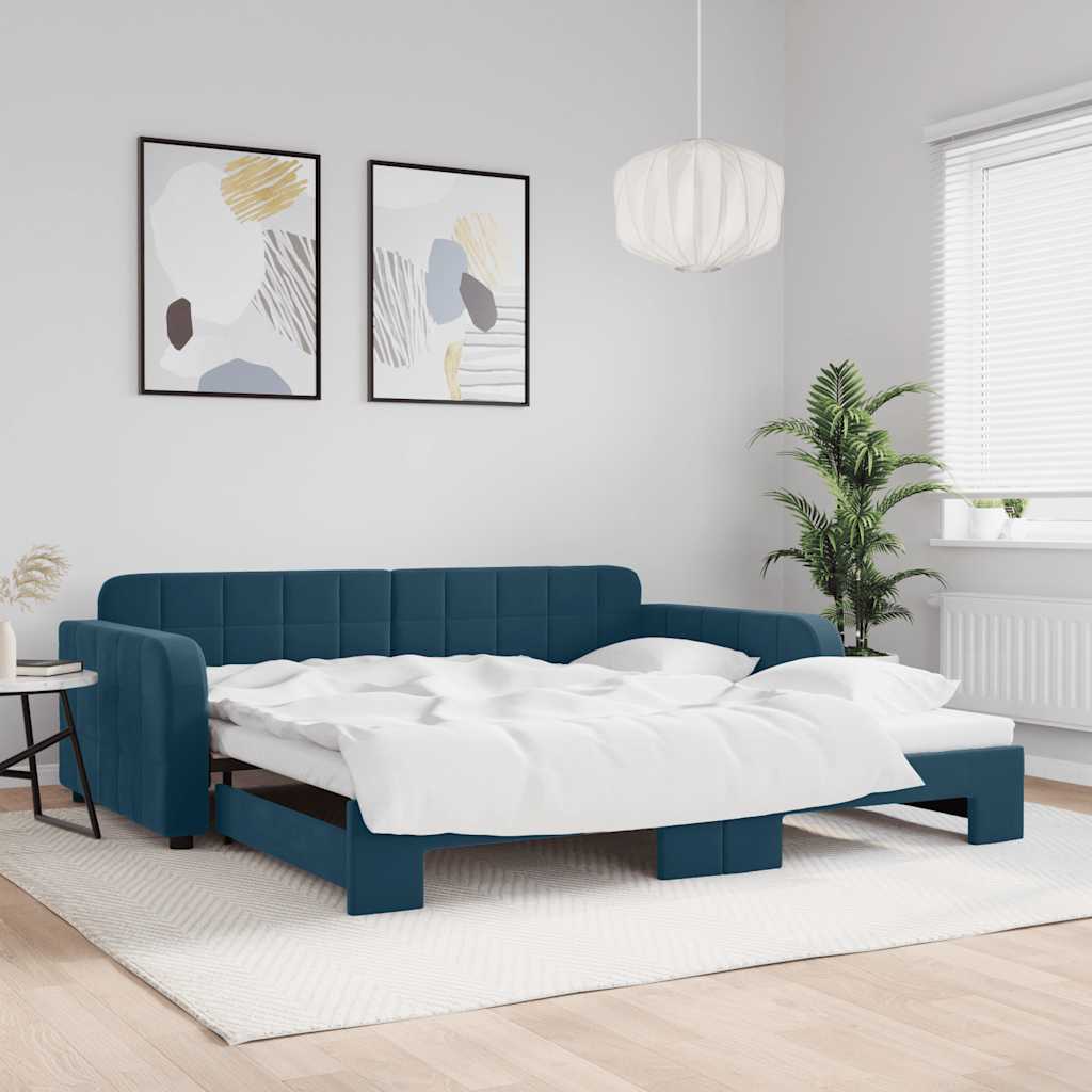 Lit de jour avec gigogne sans matelas bleu 100x200 cm - XIOS