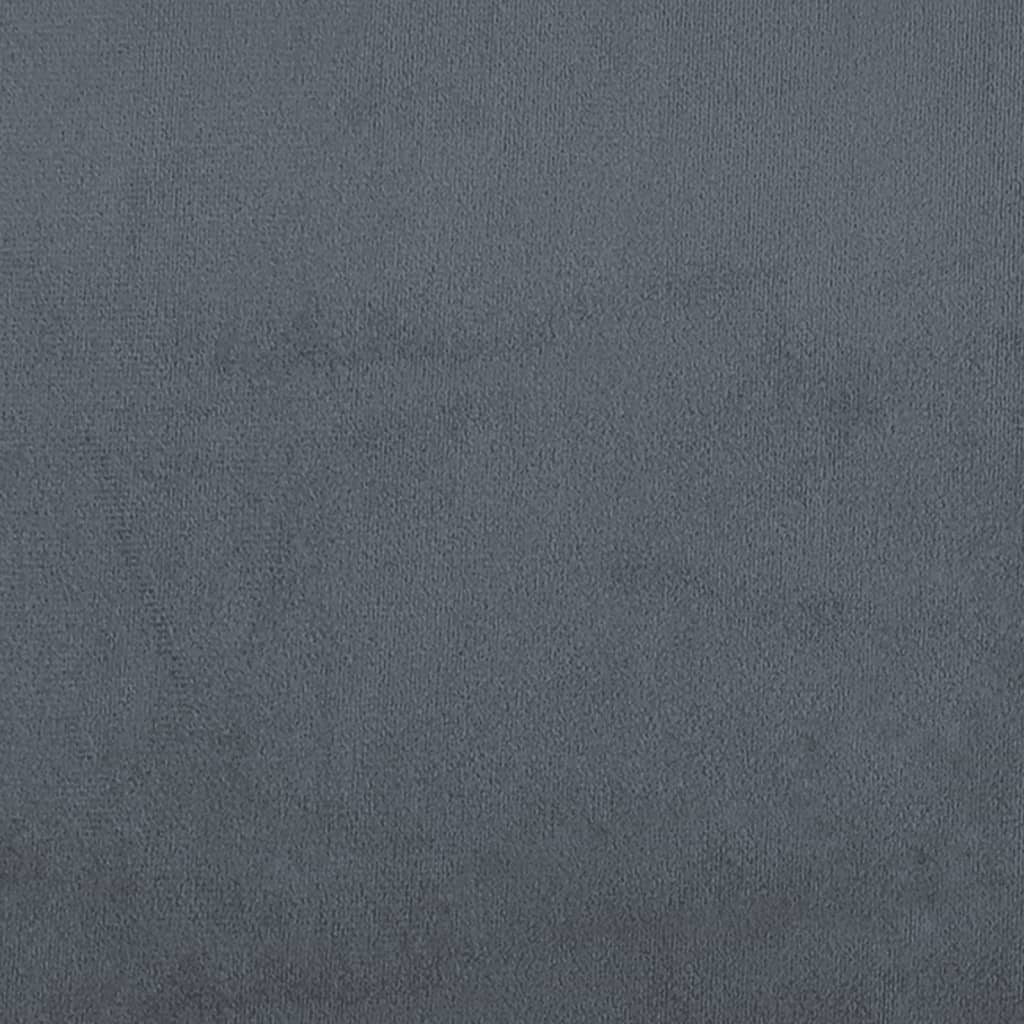 Lit de jour avec gigogne et matelas gris foncé 80x200cm velours
