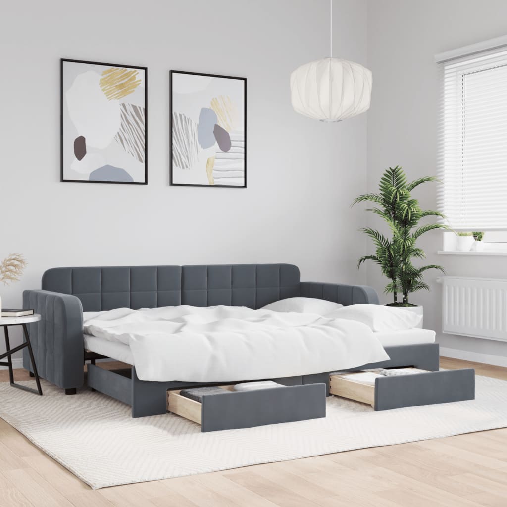 Lit de jour avec gigogne et tiroirs sans matelas 80x200 cm - XIOS