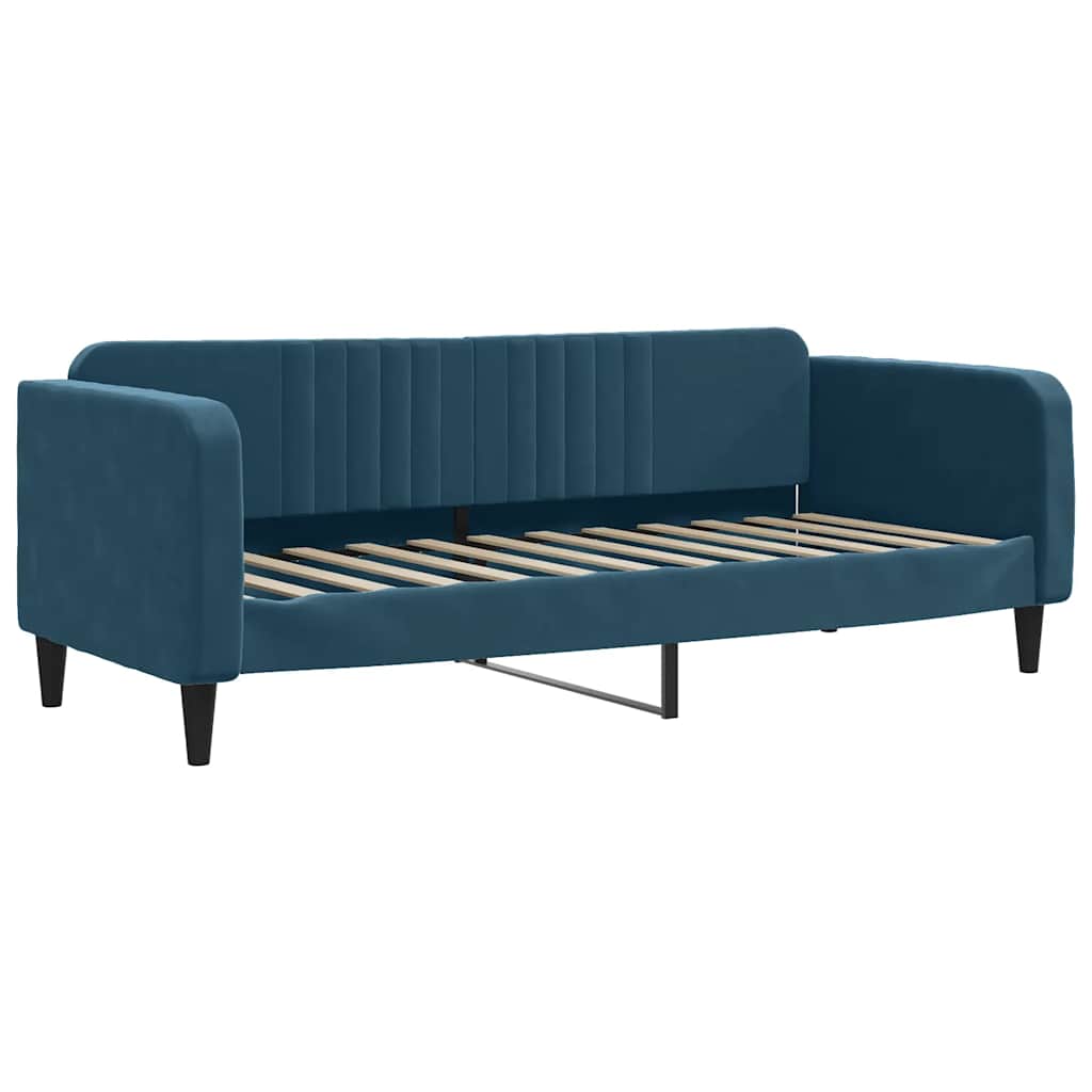 Lit de jour avec matelas bleu 80x200 cm velours - XIOS