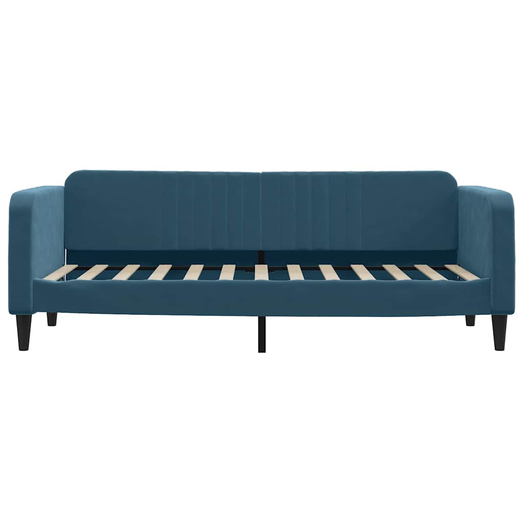 Lit de jour avec matelas bleu 80x200 cm velours - XIOS