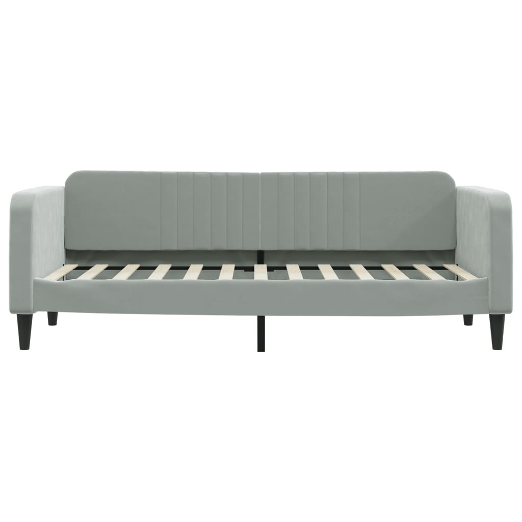 Lit de jour avec matelas gris clair 80x200 cm velours - XIOS