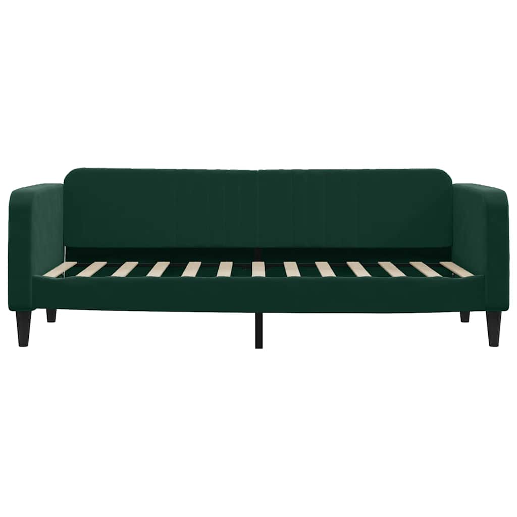 Lit de jour avec matelas vert foncé 80x200 cm velours - XIOS