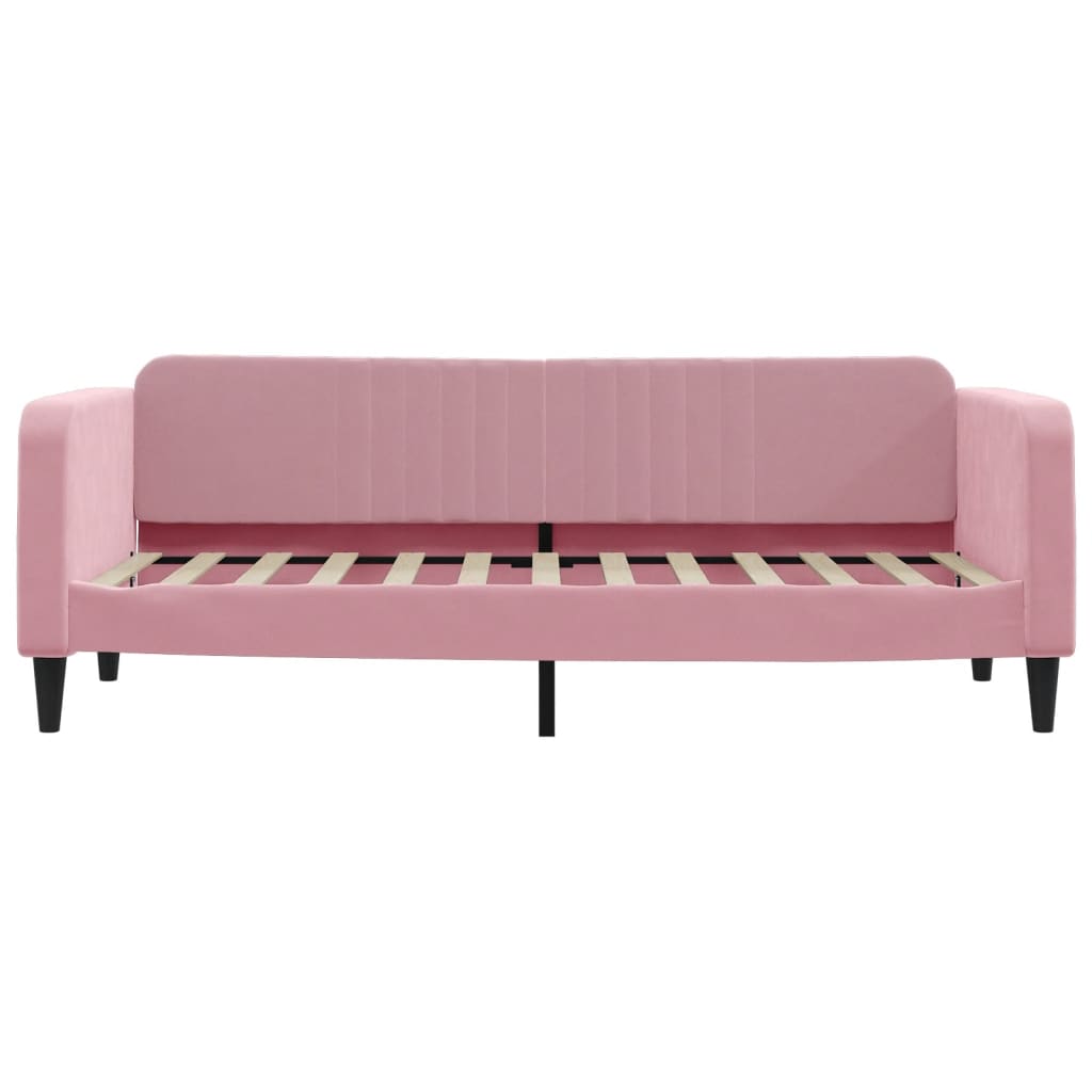 Lit de jour avec matelas rose 80x200 cm velours - XIOS