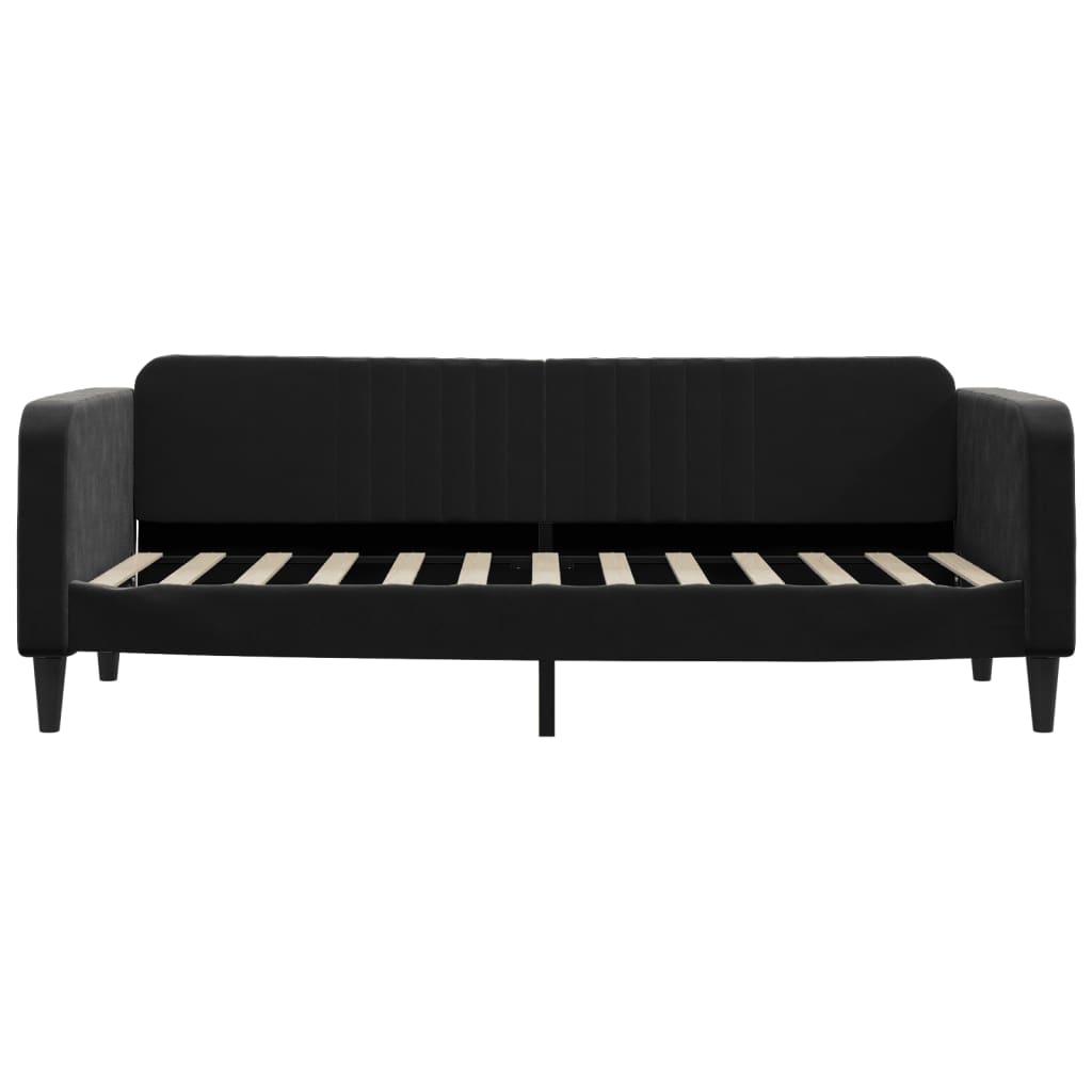 Lit de jour avec matelas noir 80x200 cm velours - XIOS