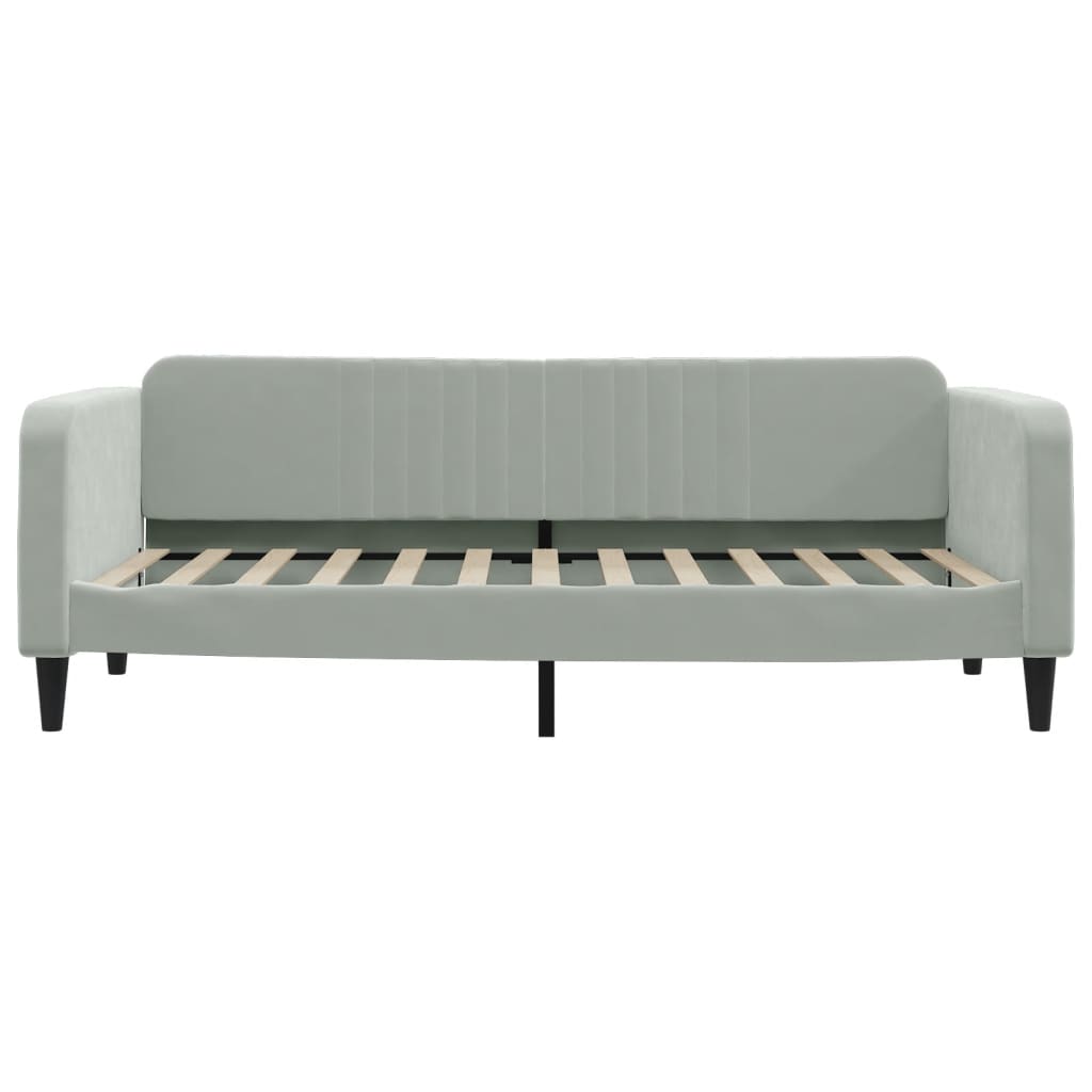 Lit de jour avec matelas gris clair 90x200 cm velours - XIOS