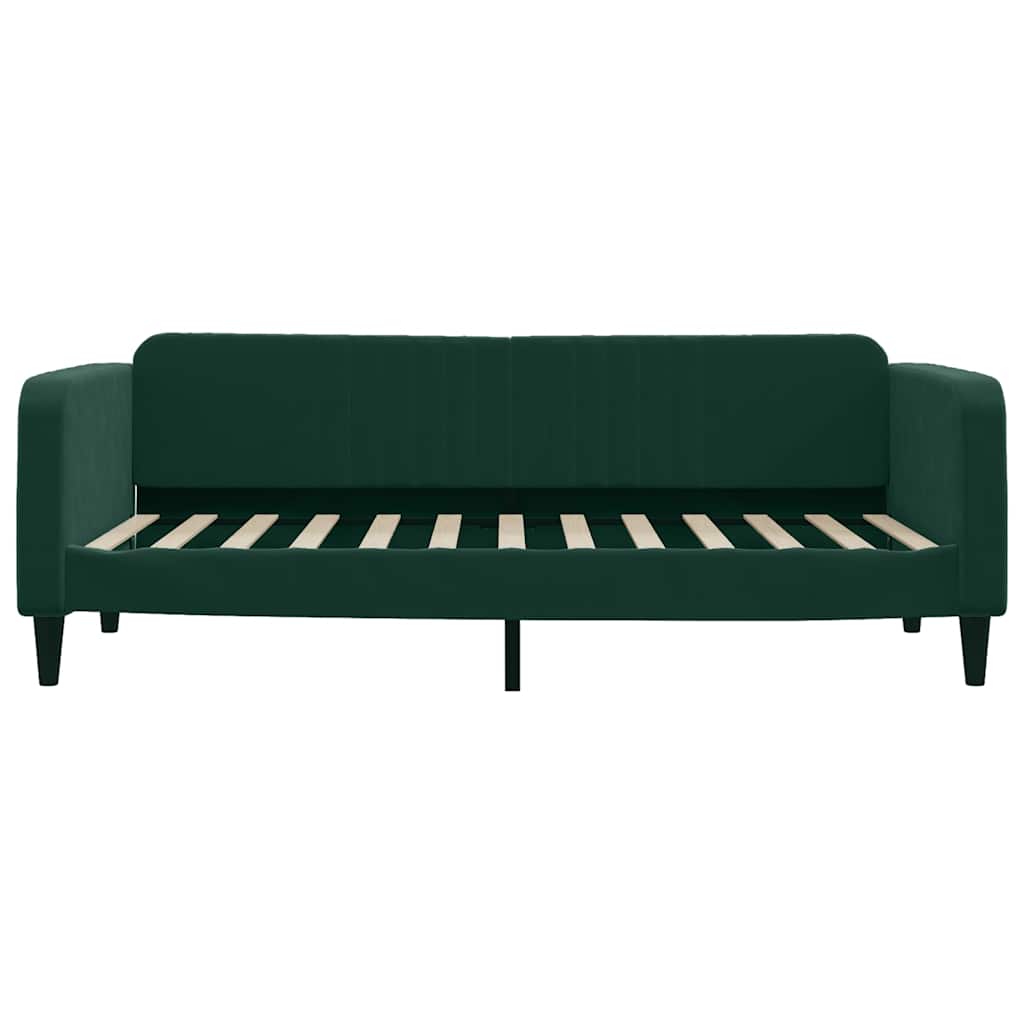 Lit de jour avec matelas vert foncé 90x200 cm velours - XIOS