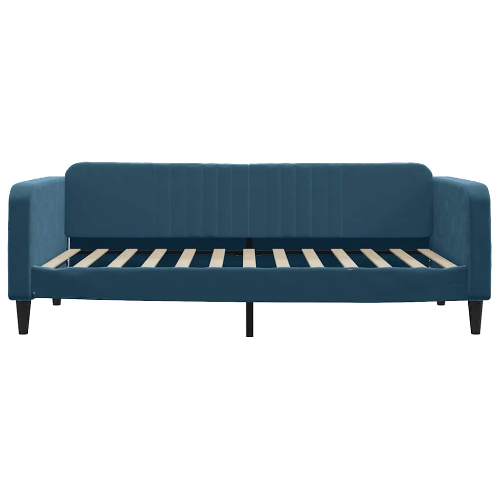 Lit de jour avec matelas bleu 100x200 cm velours - XIOS