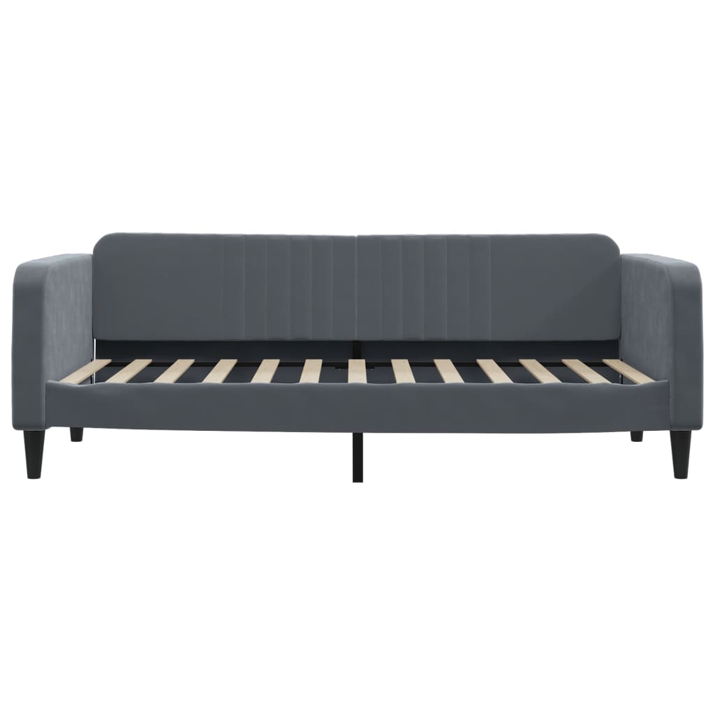 Lit de jour avec matelas gris foncé 100x200 cm velours - XIOS