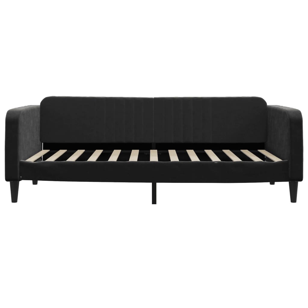 Lit de jour avec matelas noir 100x200 cm velours - XIOS
