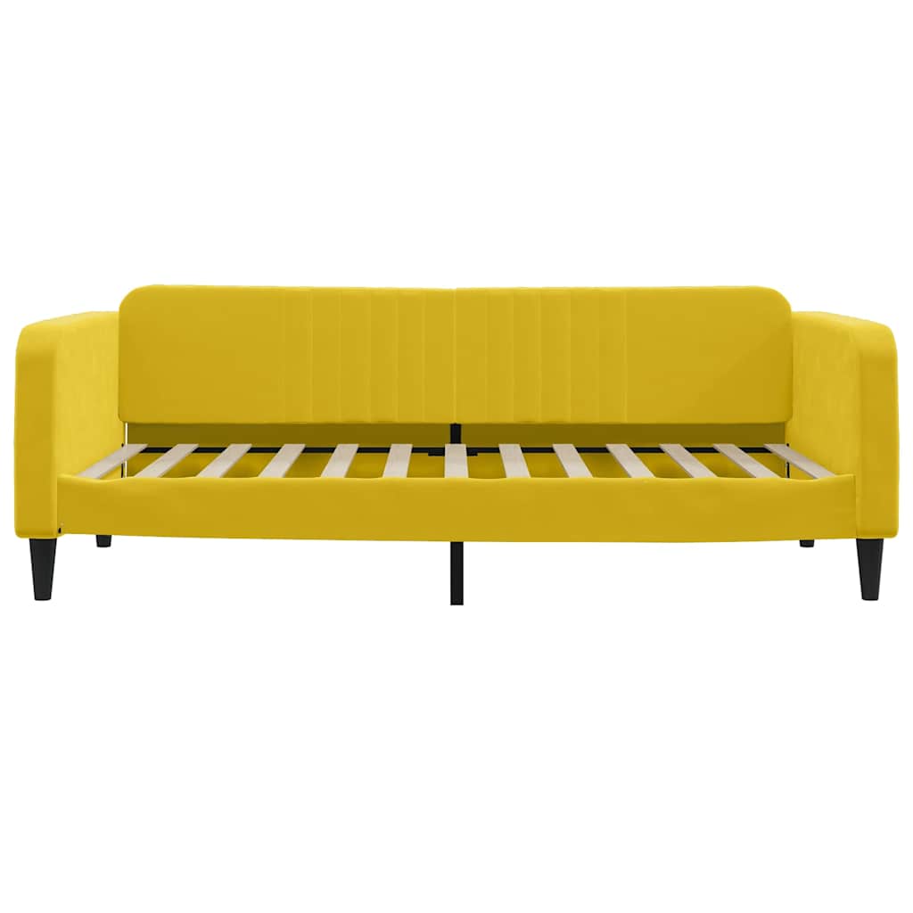 Lit de jour avec matelas jaune 100x200 cm velours - XIOS