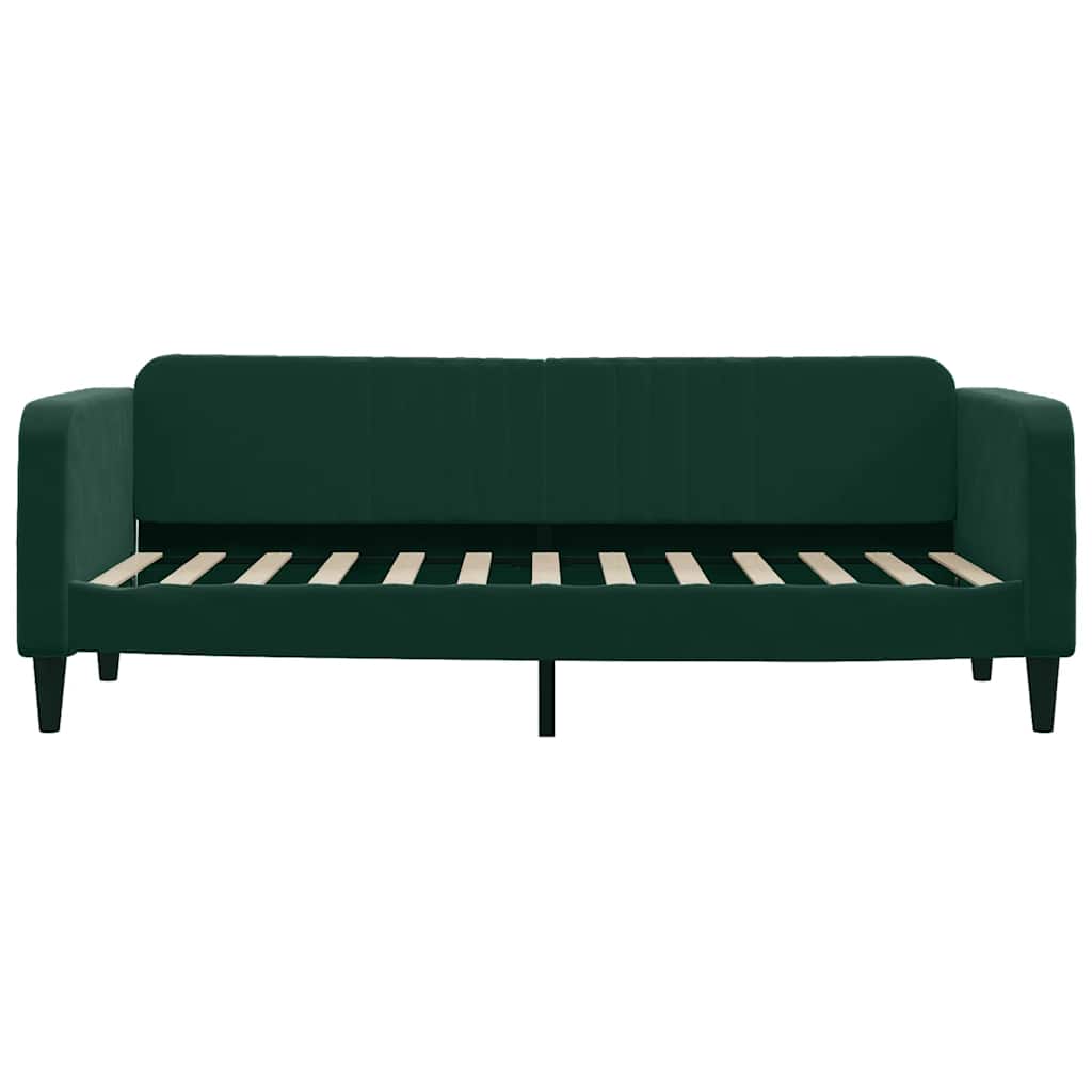 Lit de jour avec gigogne sans matelas vert foncé 80x200 cm