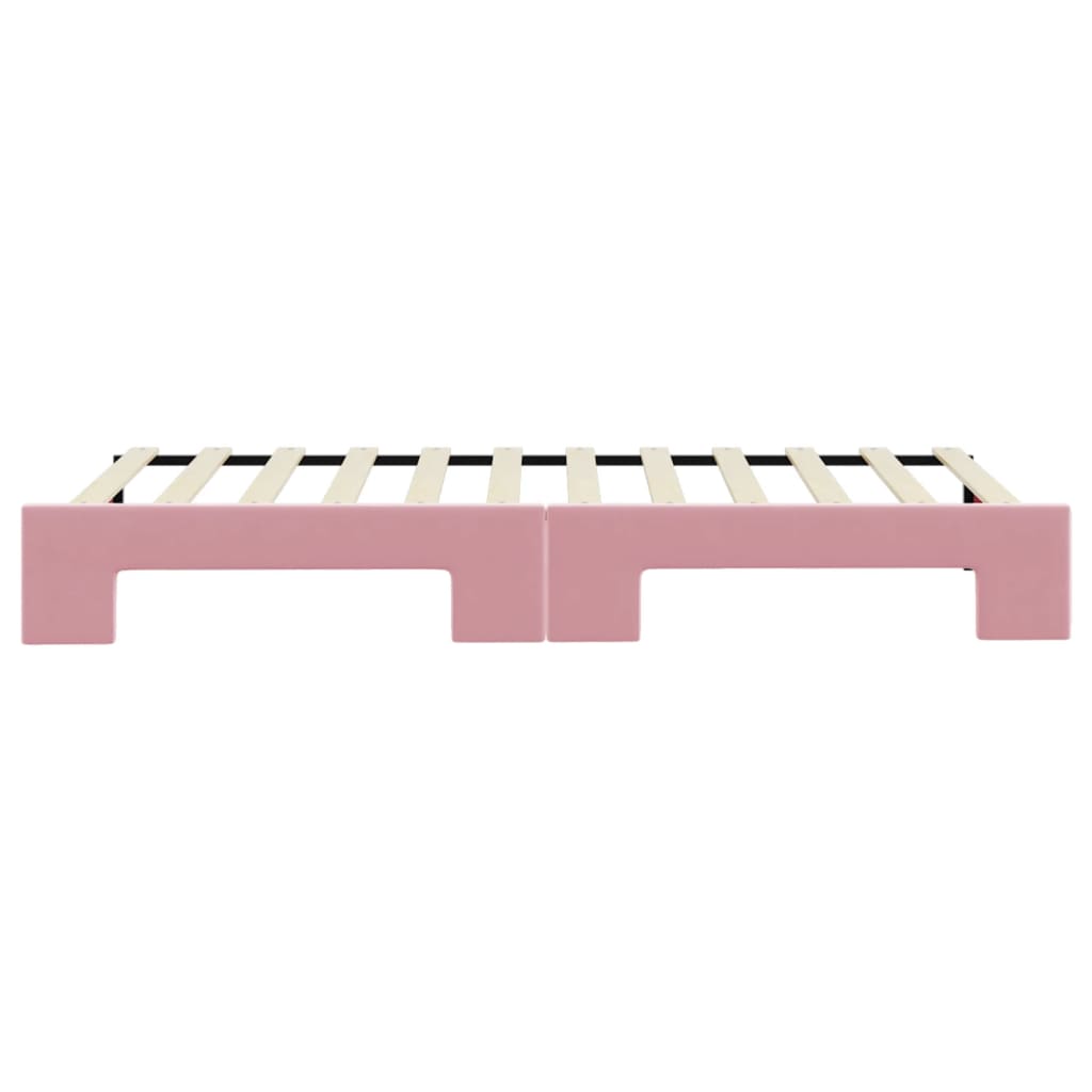 Lit de jour avec gigogne sans matelas rose 80x200 cm