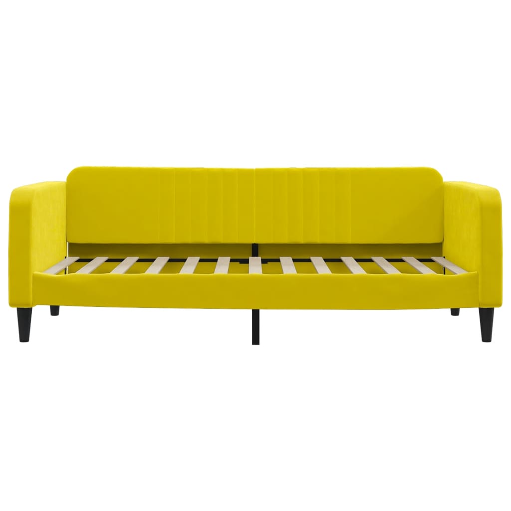 Lit de jour avec lit gigogne jaune 90x200 cm velours - XIOS