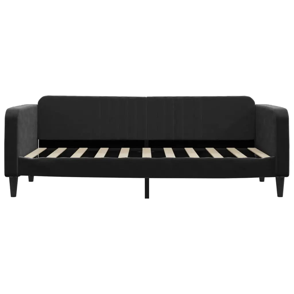 Lit de jour avec lit gigogne noir 90x190 cm velours - XIOS