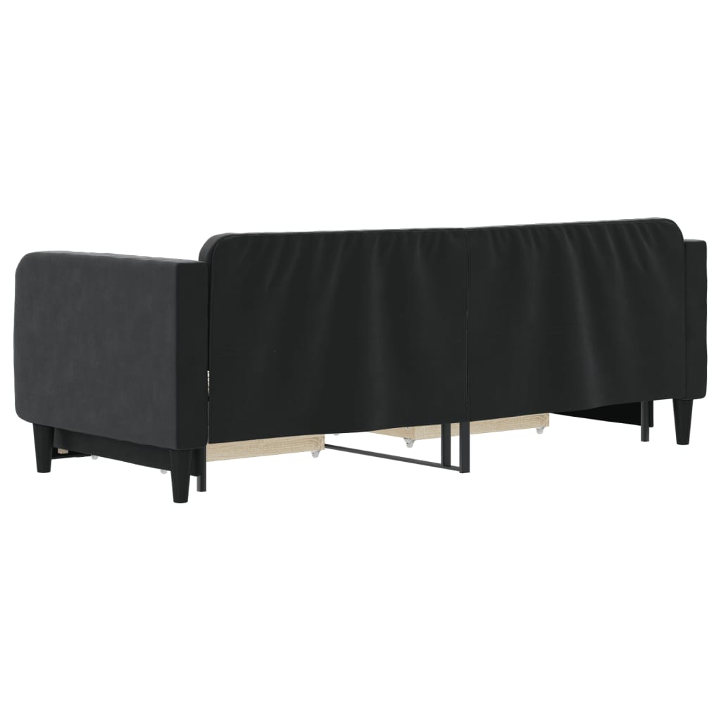 Lit de jour avec gigogne et tiroirs sans matelas noir 80x200 cm - XIOS