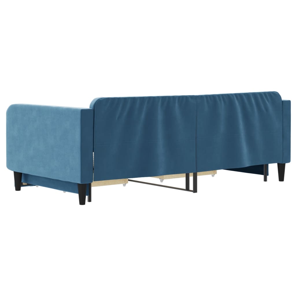 Lit de jour avec gigogne et tiroirs sans matelas bleu 100x200cm - XIOS