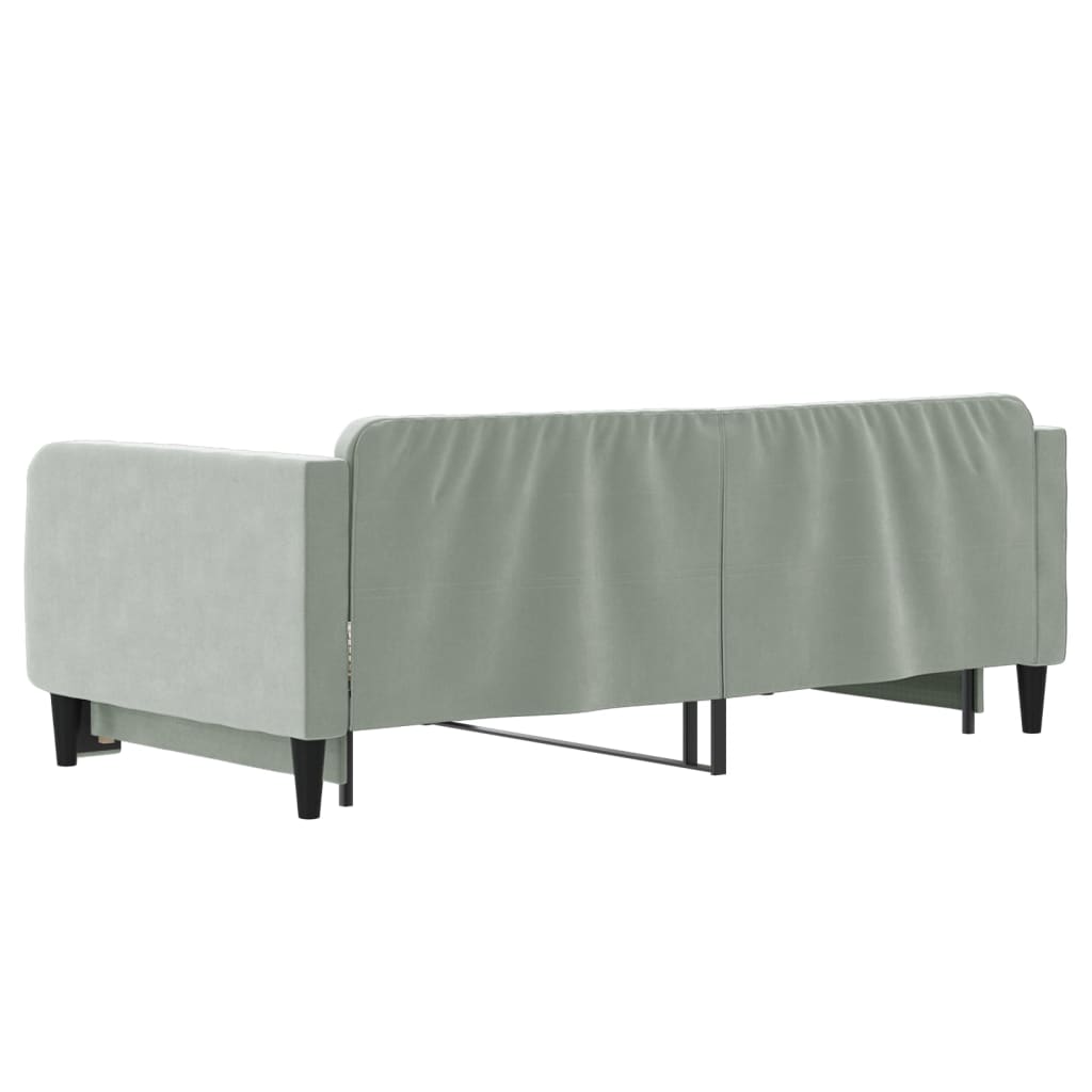 Lit de jour avec lit gigogne gris clair 100x190 cm velours - XIOS