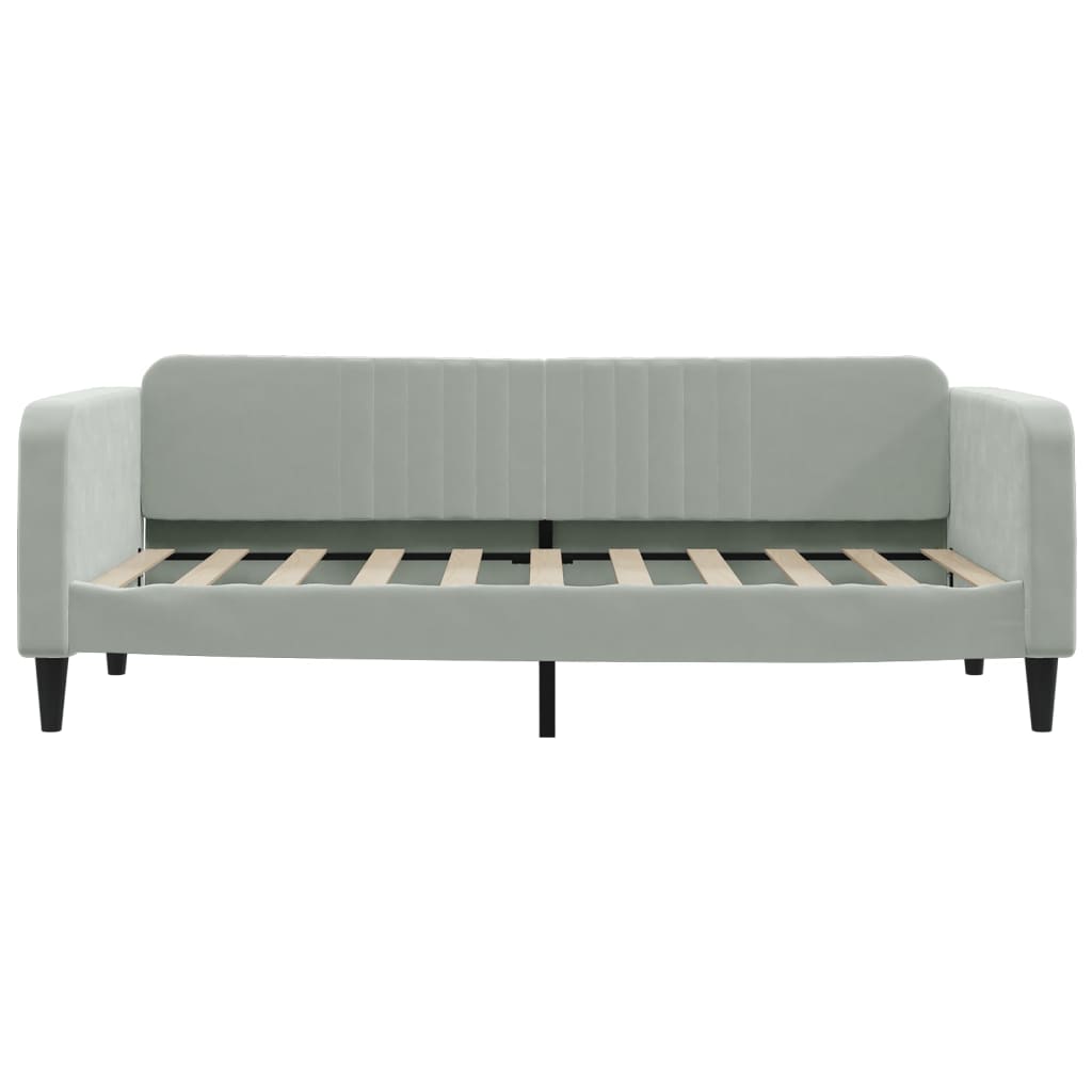 Lit de jour avec lit gigogne gris clair 100x190 cm velours - XIOS