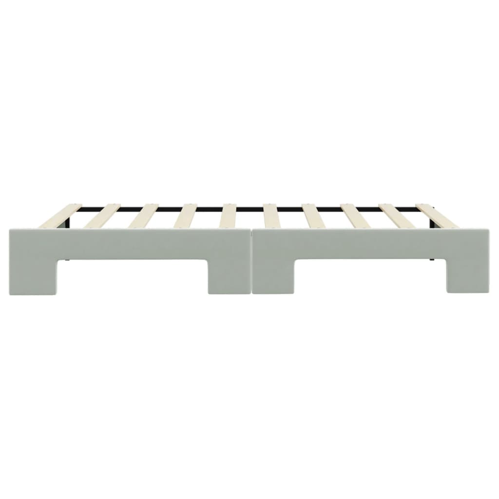 Lit de jour avec lit gigogne gris clair 100x190 cm velours - XIOS