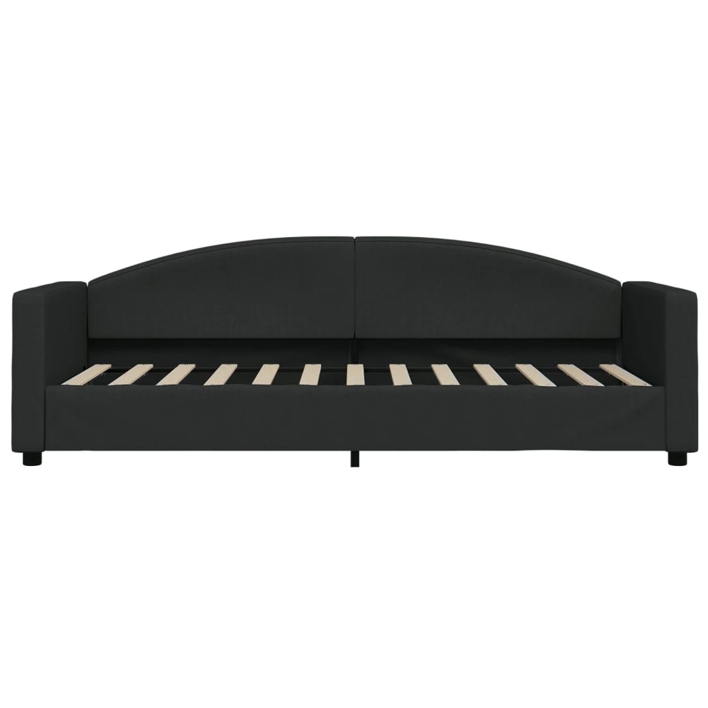 Lit de jour avec matelas noir 80x200 cm tissu - XIOS