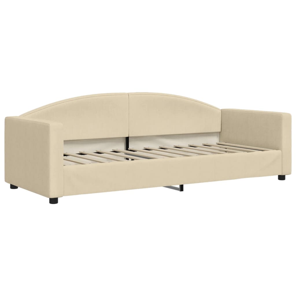 Lit de jour avec matelas crème 80x200 cm tissu - XIOS