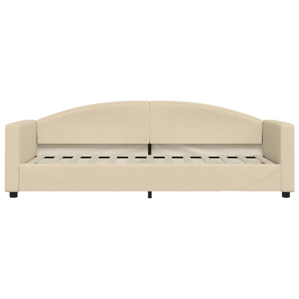 Lit de jour avec matelas crème 80x200 cm tissu - XIOS