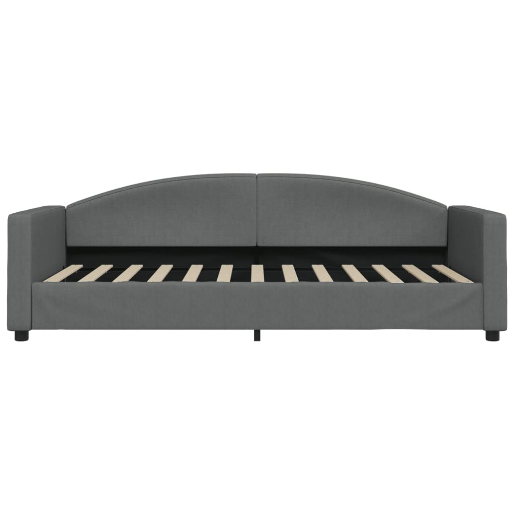 Lit de jour avec matelas gris foncé 90x200 cm tissu - XIOS