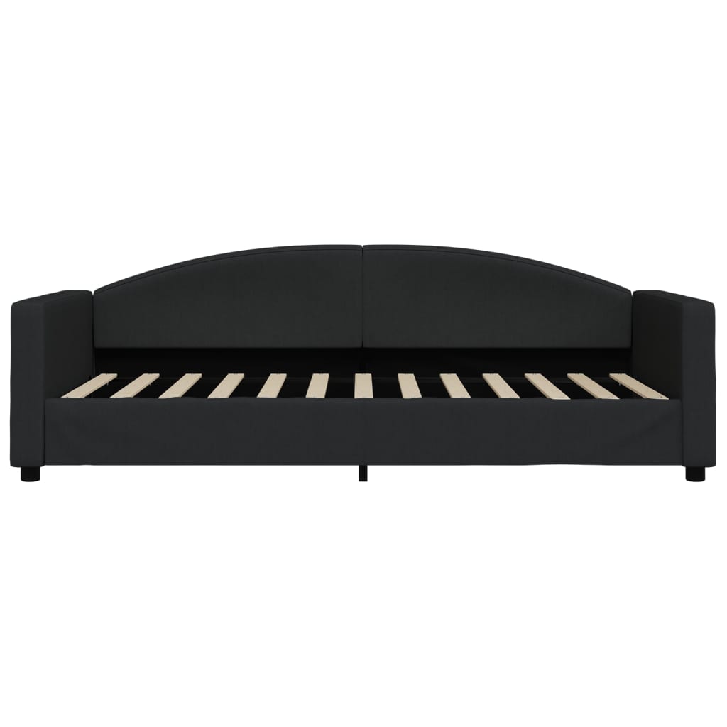 Lit de jour avec matelas noir 90x200 cm tissu - XIOS