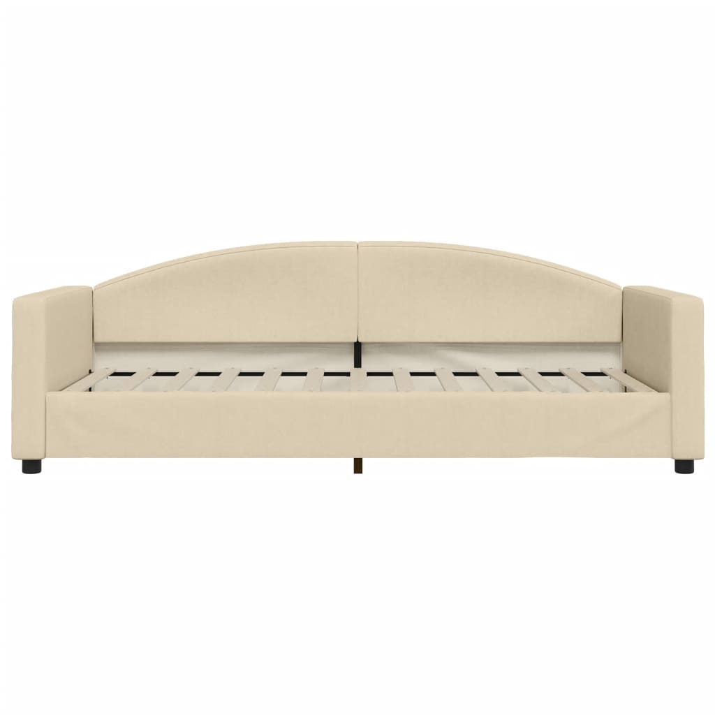 Lit de jour avec matelas crème 90x200 cm tissu - XIOS