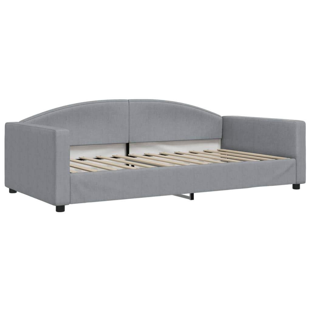 Lit de jour avec matelas gris clair 100x200 cm tissu - XIOS