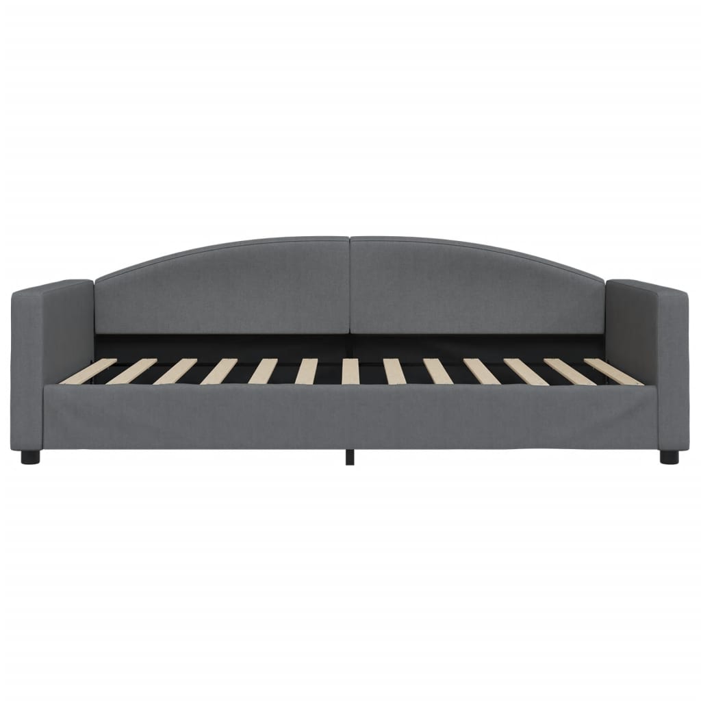 Lit de jour avec matelas gris foncé 100x200 cm tissu - XIOS