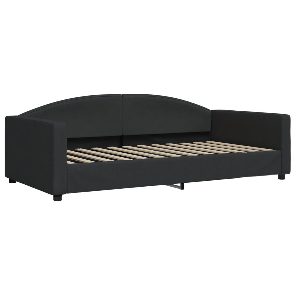 Lit de jour avec matelas noir 100x200 cm tissu - XIOS