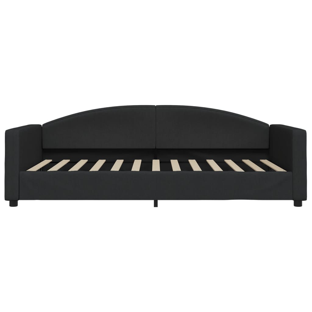 Lit de jour avec matelas noir 100x200 cm tissu - XIOS