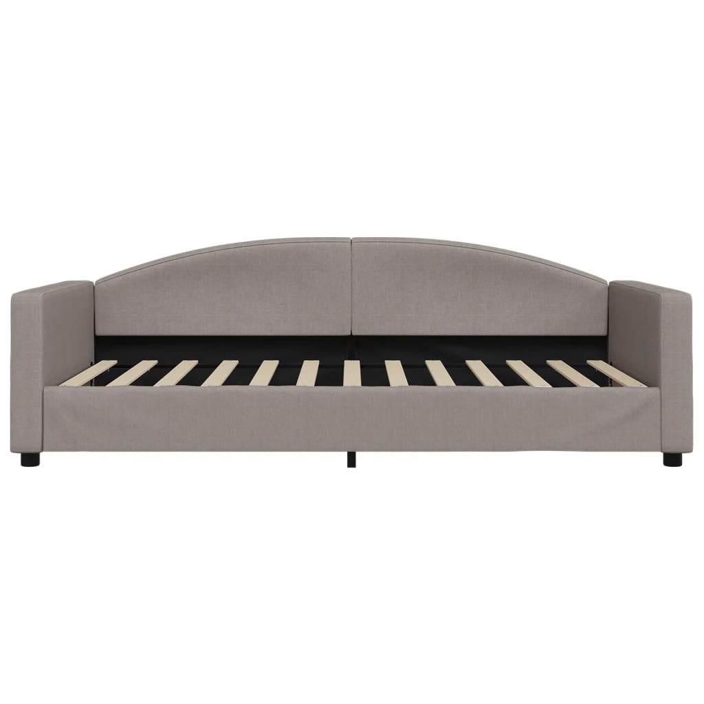 Lit de jour avec matelas taupe 100x200 cm tissu - XIOS