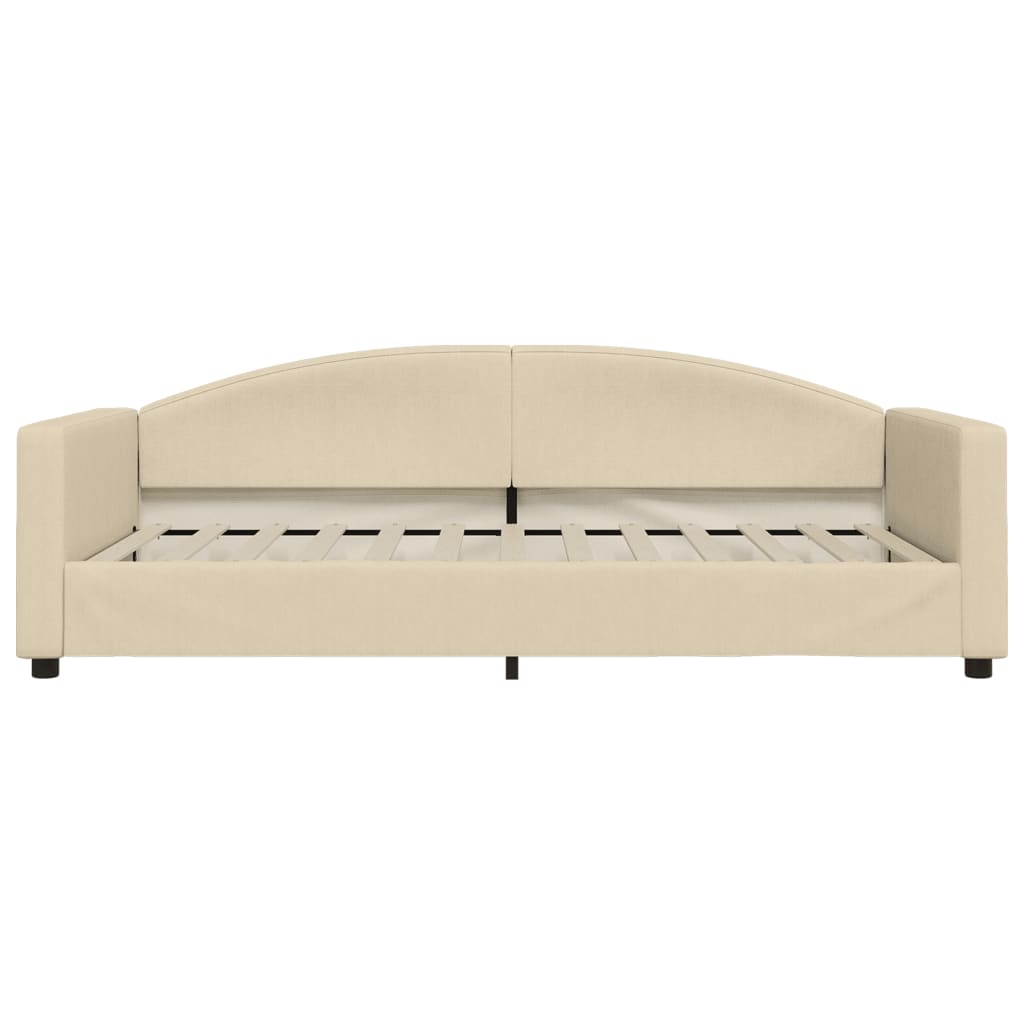 Lit de jour avec matelas crème 100x200 cm tissu - XIOS