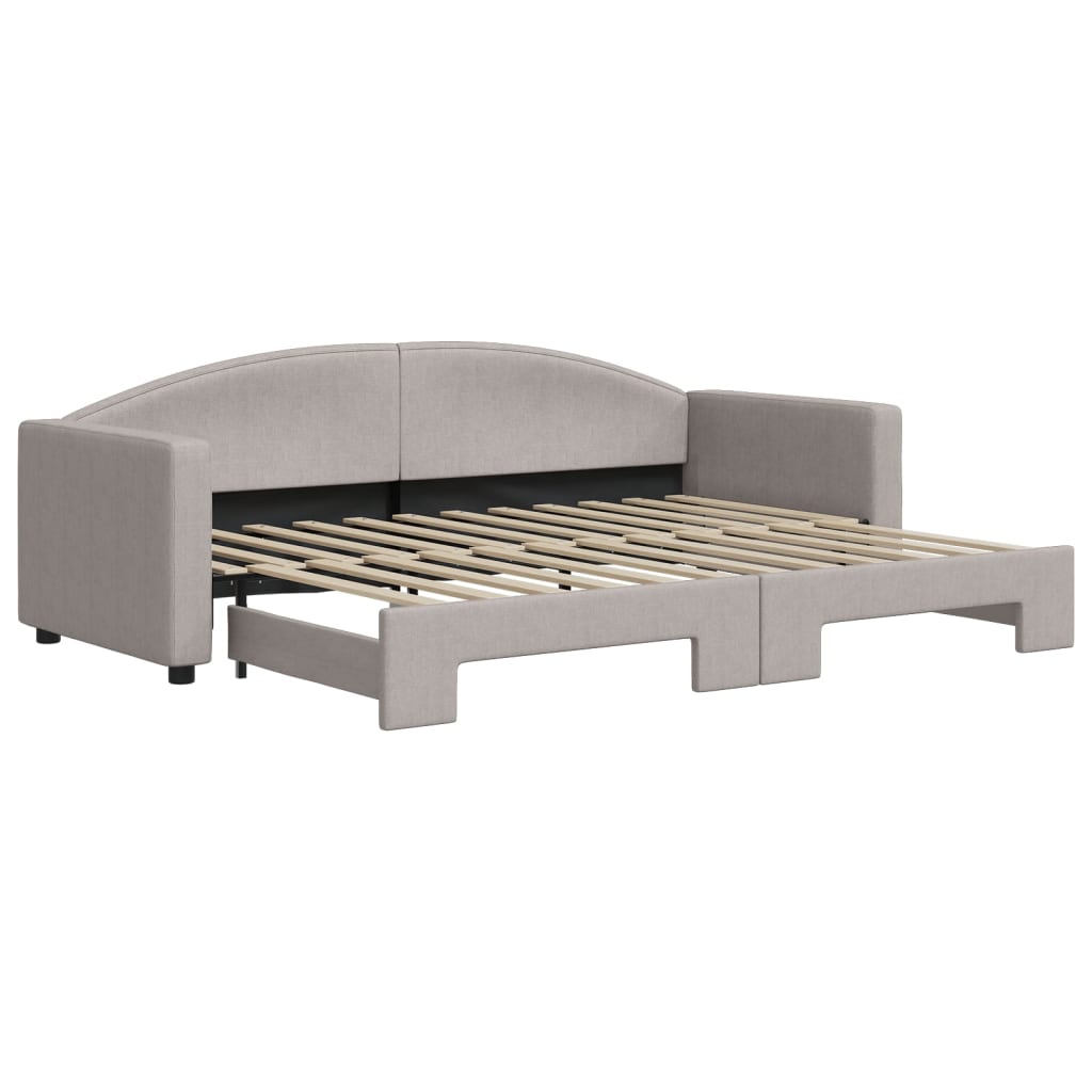 Lit de jour avec gigogne sans matelas taupe 80x200 cm - XIOS