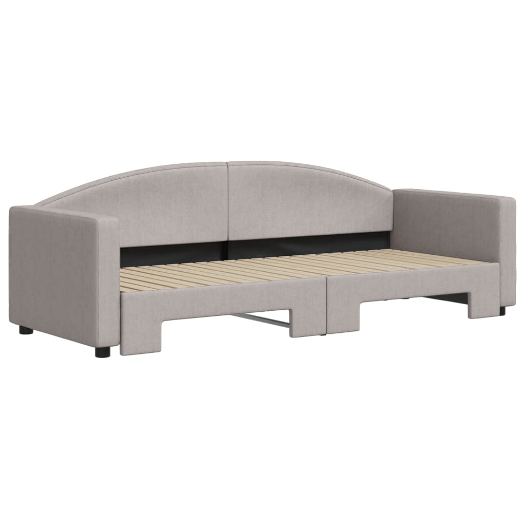 Lit de jour avec gigogne sans matelas taupe 80x200 cm - XIOS
