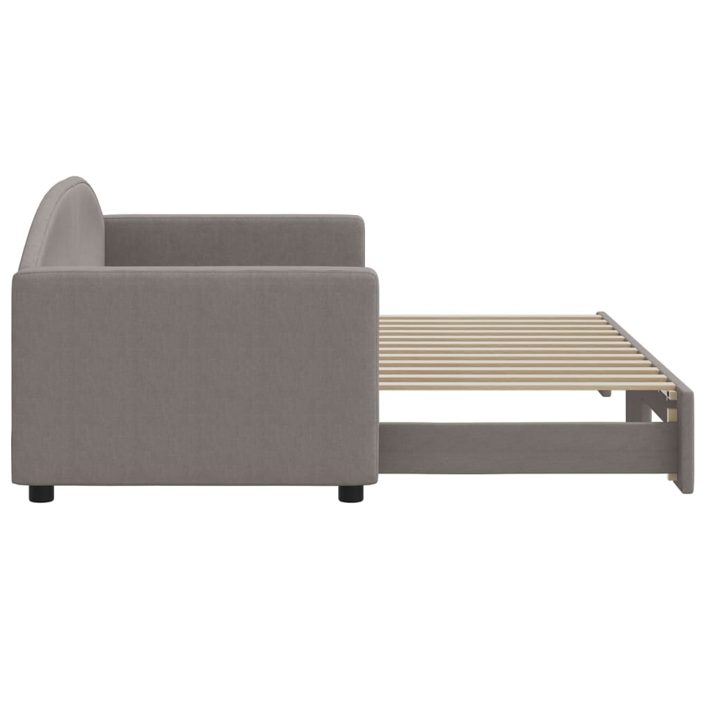 Lit de jour avec gigogne sans matelas taupe 80x200 cm - XIOS