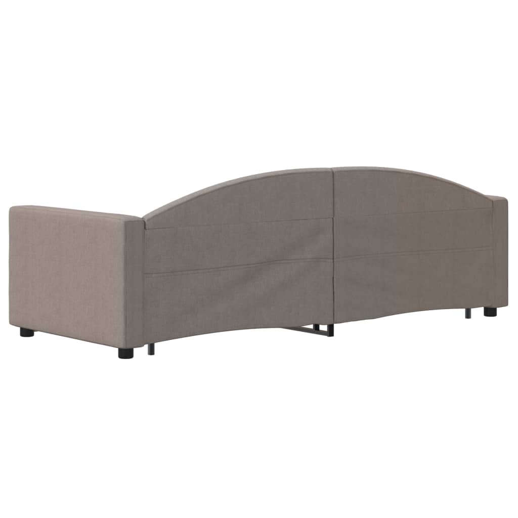 Lit de jour avec gigogne sans matelas taupe 80x200 cm - XIOS