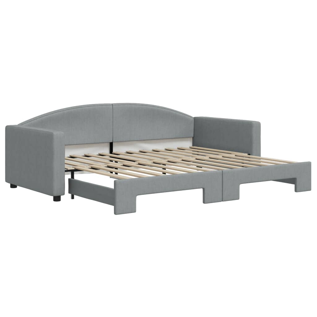 Lit de jour avec gigogne sans matelas gris clair 90x200 cm - XIOS