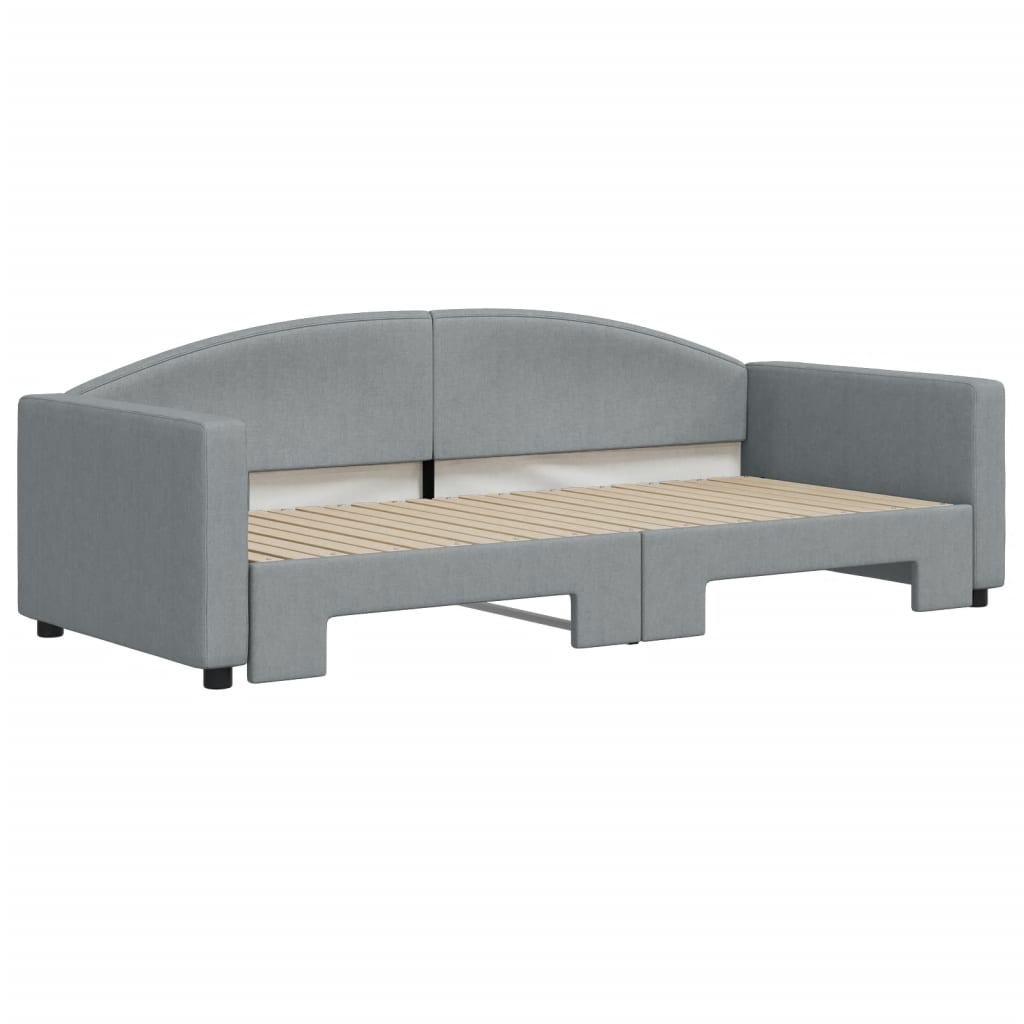Lit de jour avec gigogne sans matelas gris clair 90x200 cm - XIOS