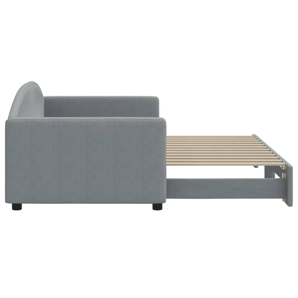 Lit de jour avec gigogne sans matelas gris clair 90x200 cm - XIOS