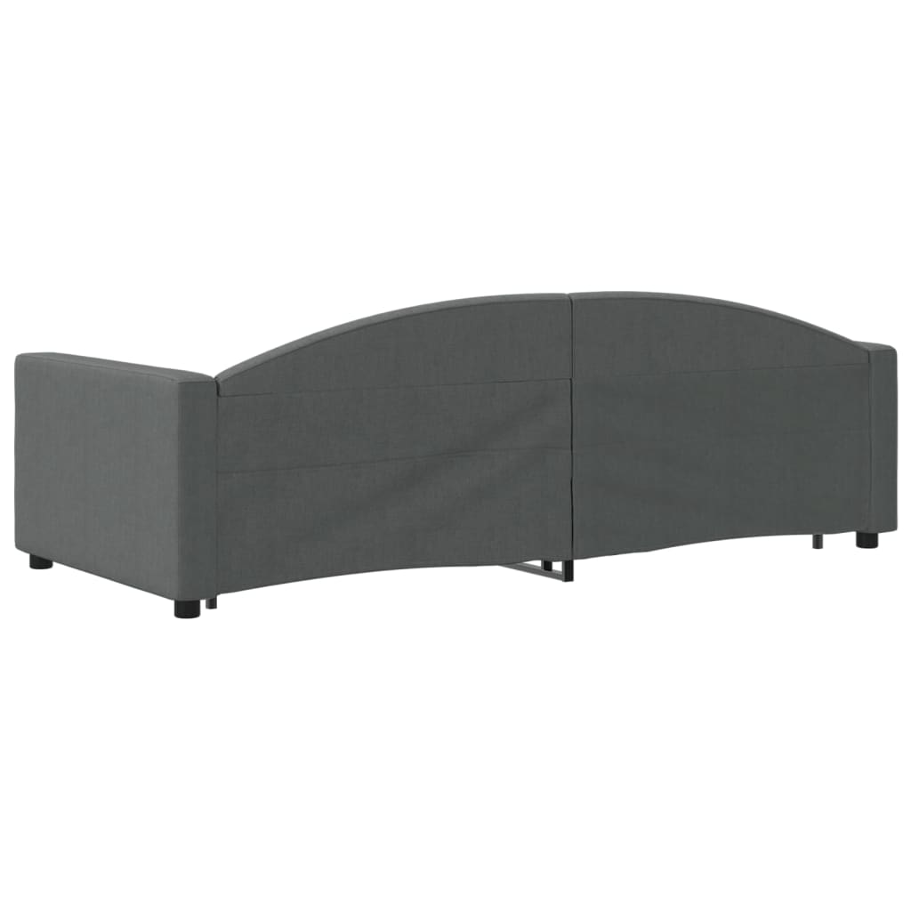 Lit de jour avec gigogne sans matelas gris foncé 90x200 cm - XIOS